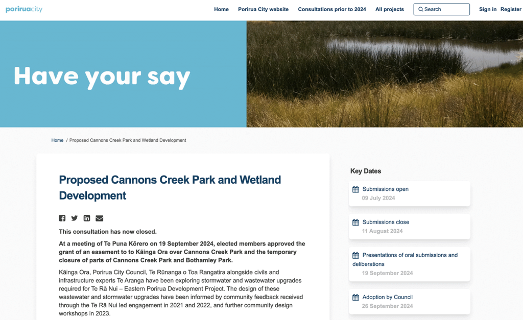 Cannons Creek Park Consultation